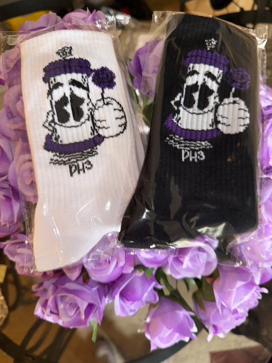 BLACK AND WHITE PH³ SPRAY PAINT CAN SOCKS